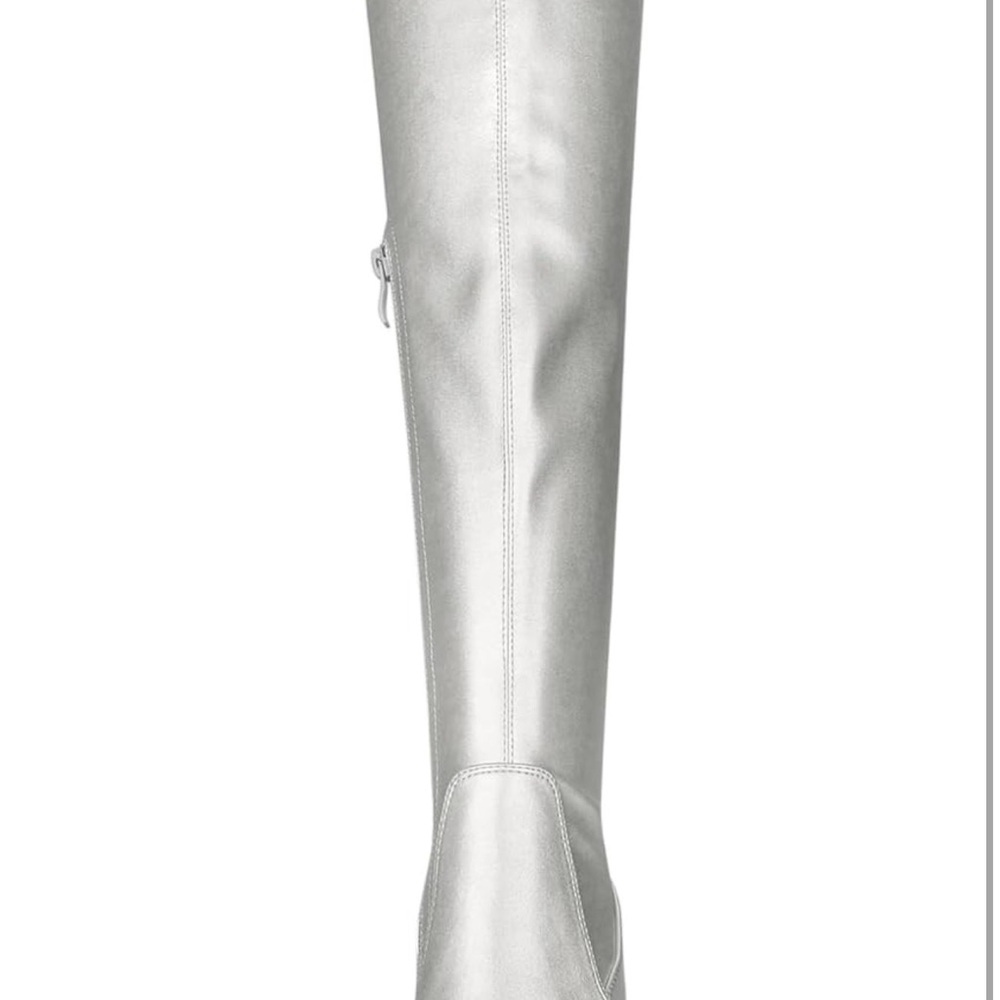 Allegra K‎ Silver Over the Knee Boots - Picture 5 of 12